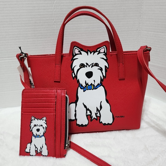 Marc Tetro Bags Marc Tetro Westie Crossbody Purse Wallet Bag Red